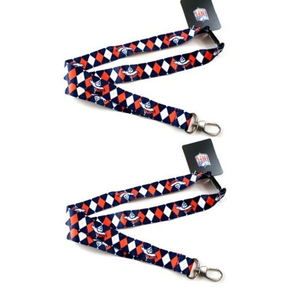 Denver Broncos NFL Argyle Lanyard 2 Pack